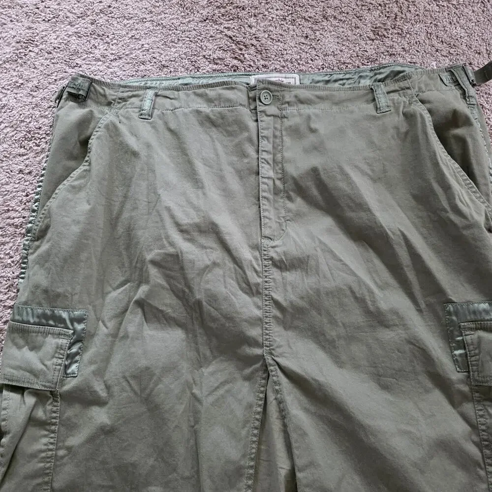 Abercrombie & Fitch Vintage Cargo Skirt Women XXL Green Midi Utility Y2K Gorpcor